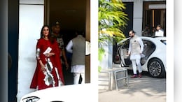 Kareena Kapoor And Saif Ali Khan Looked Ethnic Chic In A Maroon Suit And An Ivory <i>Pajama Kurta</i> Set