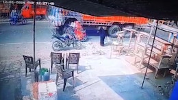 Video: Bike Hits Woman, Moments Later It Gets Hit By Truck In UP, 2 Injured