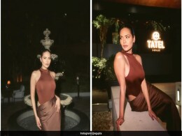 Esha Gupta "Served" A Winter Fashion Look In A Decadent Brown Satin Skirt Set Esha Gupta "Served" A Winter Fashion Look In A Decadent Brown Satin Skirt Set