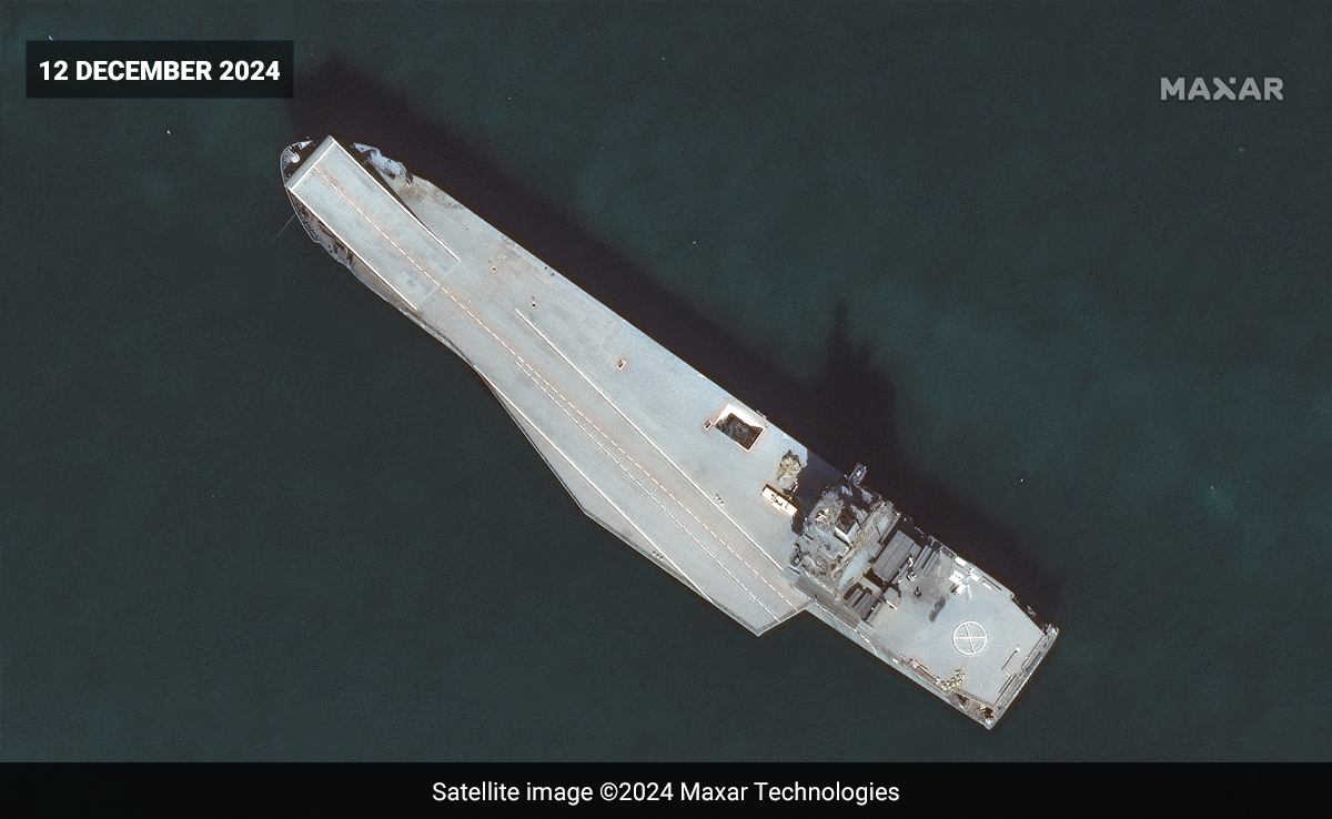 Satellite Pics Reveal Iran's New Aircraft Carrier-Like Drone Ship