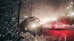 Video: Man Jumps Out As Truck Skids On Icy Road In Manali, Falls Into Valley