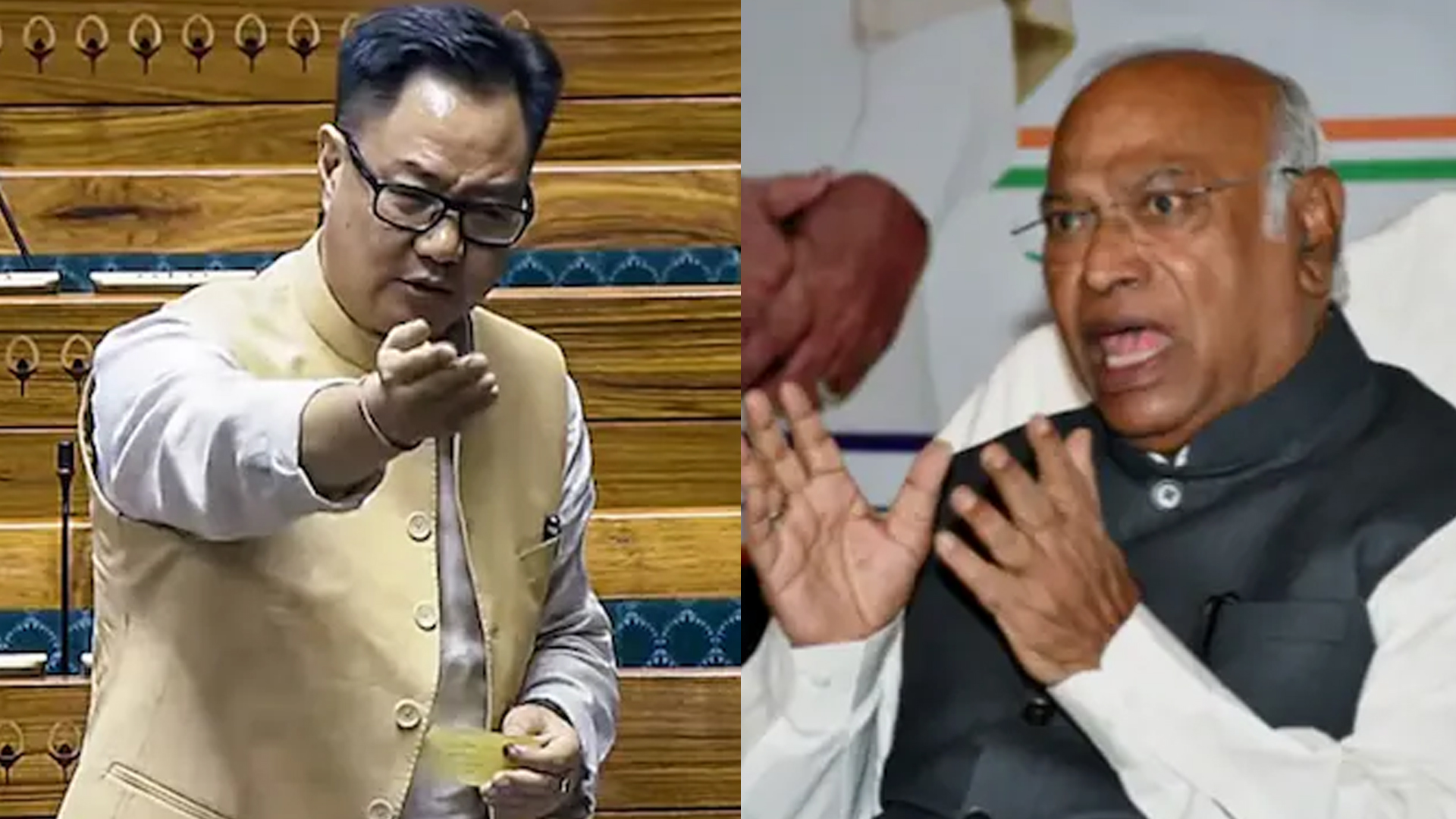 Kiren Rijiju Slams Opposition's Attack on VP Dhankhar; Kharge Calls Chairperson Partisan
