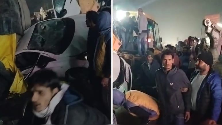 दौसा में बड़ा हादसा: मेहंदीपुर बालाजी से आ रही कार पर पलटा कंटेनर, तीन लोगों की मौत