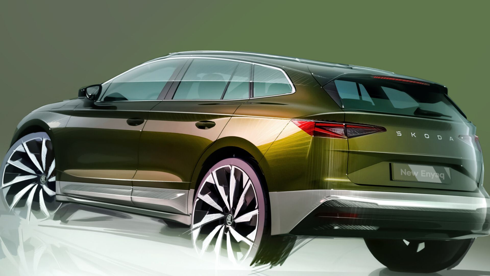 India-Bound Skoda Enyaq Facelift Exterior Sketch Reveals Design Details