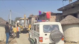 Bihar Police Demolish Houses Of Absconding Criminals In East Champaran