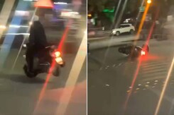 Man Goes Flying After Hitting Unmarked Speed Breaker In Dehradun Man Goes Flying After Hitting Unmarked Speed Breaker In Dehradun
