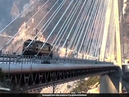 Electric Engine Rolls Through India's First Cable-Stayed Rail Bridge In J&K Electric Engine Rolls Through India's First Cable-Stayed Rail Bridge In J&K