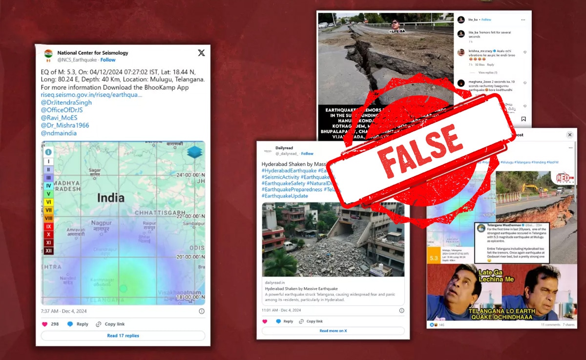 Do these viral photos show the aftermath of the Telangana earthquake? Fact check