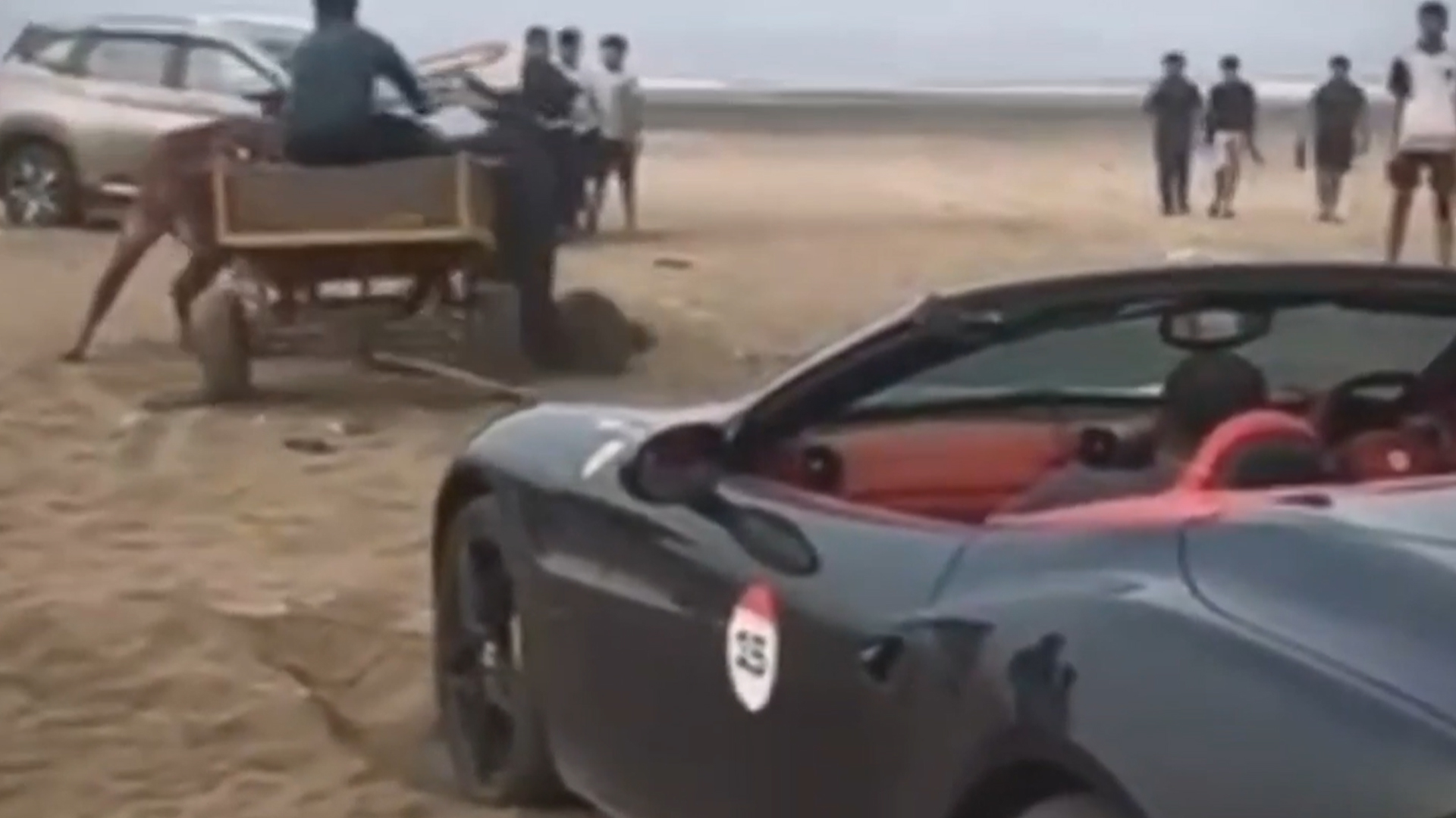Video: When A Ferrari, Stuck On A Beach, Was Pulled Out By A Bullock Cart