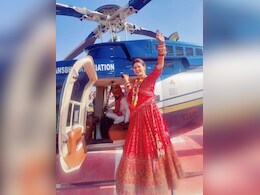 टोंक में लव मैरिज के बाद हेलीकॉप्टर से दुल्हन लेकर आया दूल्हा, देखने के लिए जुटे लोग