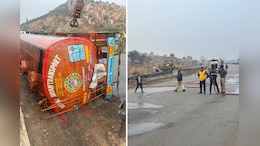 Jaipur Oil Tanker Accident: जयपुर के चंदवाजी में मिथेन ऑयल का टैंकर पलटा, ऑयल लीकेज से आस-पास में दहशत