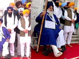 Plaque Around His Neck, Sukhbir Badal Serves Punishment At Golden Temple Plaque Around His Neck, Sukhbir Badal Serves Punishment At Golden Temple