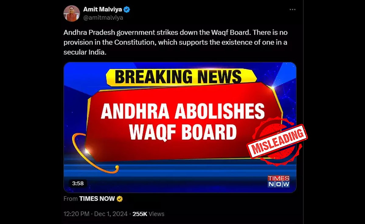 Did Andhra Government Abolish Waqf Board? No, The Claim Is Misleading
