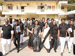 Black Clothes And Handcuffs: BRS Leaders Protest Arrest Of Farmers From Lagcherla Village Black Clothes And Handcuffs: BRS Leaders Protest Arrest Of Farmers From Lagcherla Village
