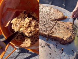 "Ace": Viral Video Of Giant Chocolate Chip Cookie Prepared In A Cement Mixer Leaves Internet Impressed