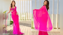 Kriti Sanon's Manish Malhotra Bright Pink Chiffon <i>Saree</i> Should Belong In Every Wedding Wishlist