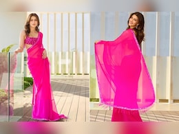Kriti Sanon's Manish Malhotra Bright Pink Chiffon <i>Saree</i> Should Belong In Every Wedding Wishlist Kriti Sanon's Manish Malhotra Bright Pink Chiffon <i>Saree</i> Should Belong In Every Wedding Wishlist