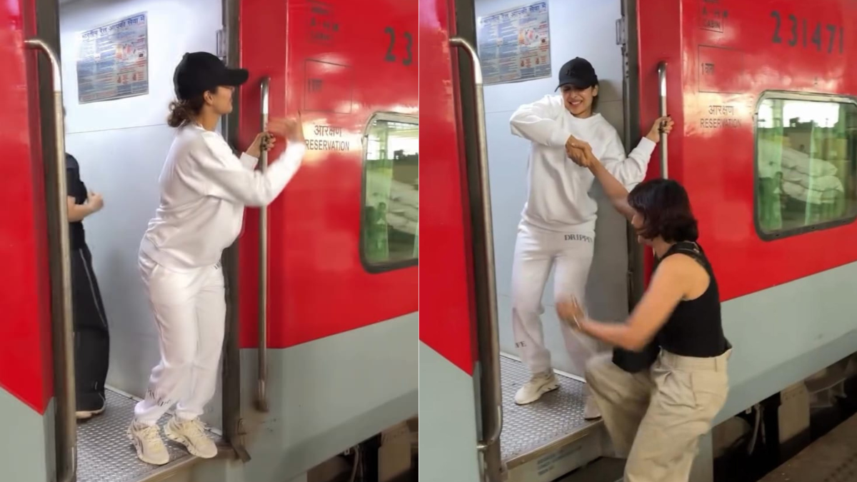 Malaika Arora Channels Her "Inner SRK," Recreates Iconic Train Scene From <i>DDLJ</i>