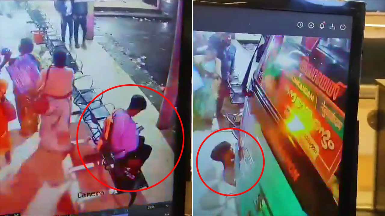 Video: Bus Climbs On Man Sitting On Bench, He Miraculously Survives