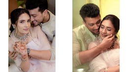 Kalidas Jayaram And Tarini Kalingarayar Stun In Fabulous Pastel Outfits For Their Mehendi Ceremony
