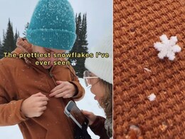 प्रकृति का जादू... आसमान से गिरा बेहद खूबसूरत और सटीक आकार का बर्फ का टुकड़ा, कपल ने शेयर की अद्भुत तस्वीरें प्रकृति का जादू... आसमान से गिरा बेहद खूबसूरत और सटीक आकार का बर्फ का टुकड़ा, कपल ने शेयर की अद्भुत तस्वीरें