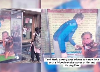 Tamil Nadu Bakery Pays Tribute To Ratan Tata With 7-Foot Cake Sculpture Tamil Nadu Bakery Pays Tribute To Ratan Tata With 7-Foot Cake Sculpture