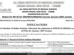 AIIMS INI SS 2025 Counselling Revised Schedule Out, Check Details