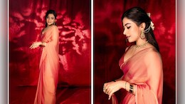 Rashmika Mandanna Deserves "Loads Of Love" For Her Chic Style In This Coral <i>Saree</i>