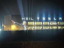 "Heil Tesla": Controversial Image Of Elon Musk Displayed On Tesla Factory In Germany