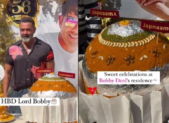 Bobby Deol Celebrates Birthday With Three Giant Cakes, Including Motichoor Ladoo Cakes Bobby Deol Celebrates Birthday With Three Giant Cakes, Including Motichoor Ladoo Cakes