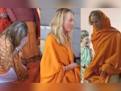 गले में रुद्राक्ष की माला, चढ़ाई भगवा चादर: महाकुंभ में भक्ति के रंग में दिखीं स्टीव जॉब्स की पत्नी लॉरेन पॉवेल