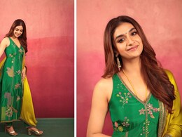 Keerthy Suresh Stunned In A Green Floral Kurta Set And Yellow Dupatta For Her Pongal Celebrations Keerthy Suresh Stunned In A Green Floral Kurta Set And Yellow Dupatta For Her Pongal Celebrations