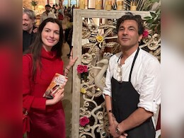 Chef Vikas Khanna Channels His <i>Desi</i> Core As He Gifts Mysore Sandal Soap To Anne Hathaway Chef Vikas Khanna Channels His <i>Desi</i> Core As He Gifts Mysore Sandal Soap To Anne Hathaway