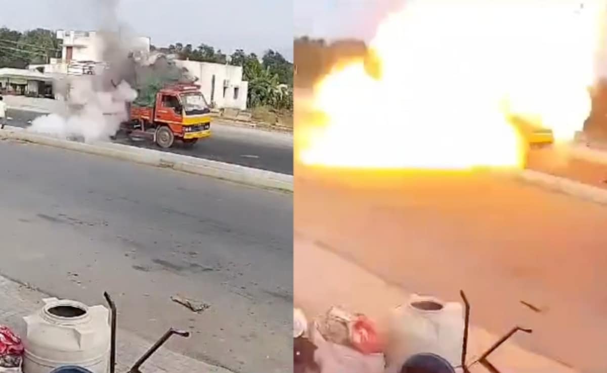 On Camera, Cylinder Kept In Truck Explodes On Tamil Nadu Highway