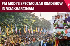 PM Modi, Chandrababu Naidu, Pawan Kalyan Hold Mega Roadshow In Visakhapatnam PM Modi, Chandrababu Naidu, Pawan Kalyan Hold Mega Roadshow In Visakhapatnam