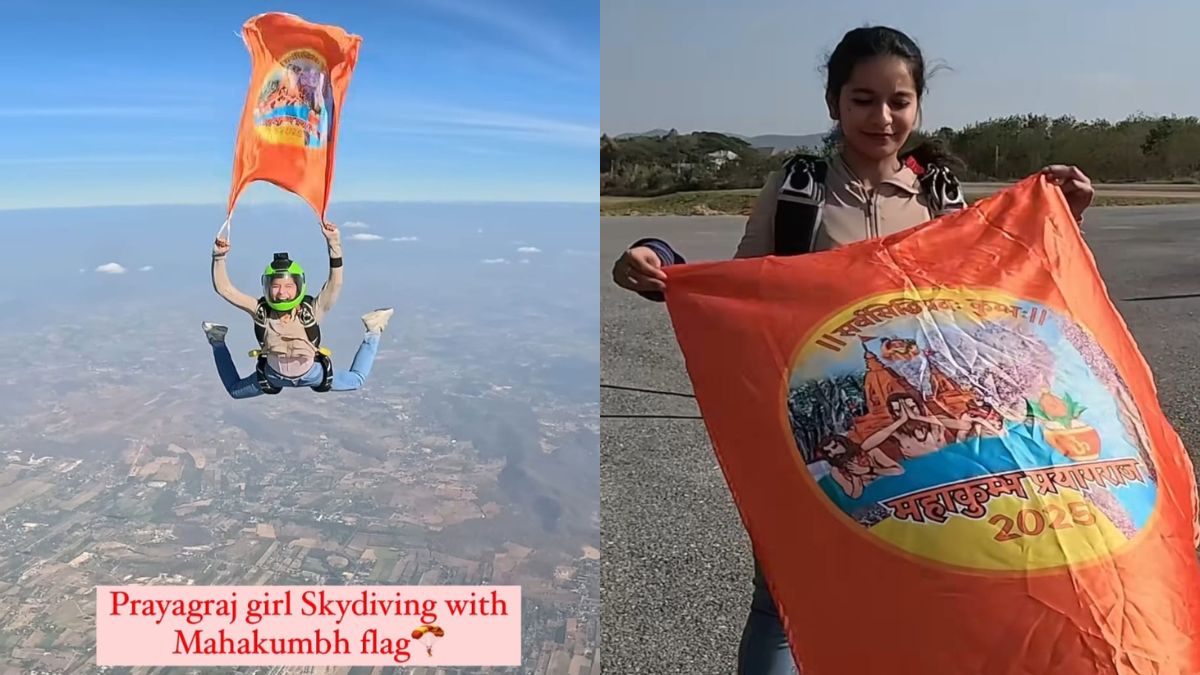 Viral Video: Indian Skydiver Unfurls Maha Kumbh Flag From Bangkok Skies