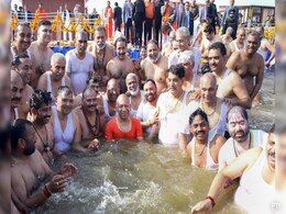 Video: Yogi Adityanath, UP Ministers Take Holy Dip In Sangam At Maha Kumbh Video: Yogi Adityanath, UP Ministers Take Holy Dip In Sangam At Maha Kumbh