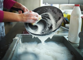 Washing Greasy Pans With Hot Water? Here's Why It's Not A Good Idea Washing Greasy Pans With Hot Water? Here's Why It's Not A Good Idea
