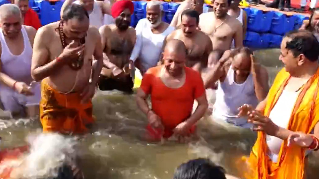 Maha Kumbh 2025: UP Chief Minister And Cabinet Takes Holy Dip At Sangam Ghat