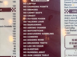 "No Free Advice, No Running Away"- Irani Cafe's Rules Go Viral, Internet Is Intrigued "No Free Advice, No Running Away"- Irani Cafe's Rules Go Viral, Internet Is Intrigued