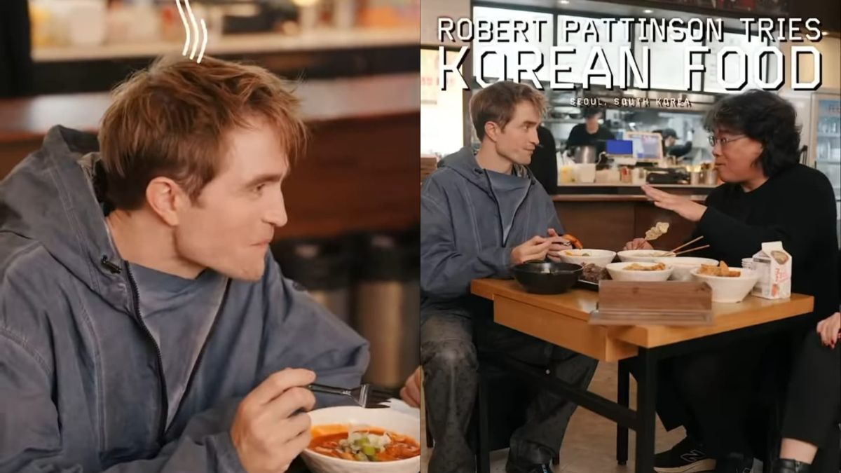 "I'm Sweating Already," Robert Pattinson Tries Spicy Korean Food With <i>Parasite</i> Director Bong Joon-Ho