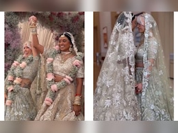 गुलाबी फूलों की वरमाला पहनाकर एक दूसरे की हो गईं विदेशी दुल्हनियां, लेडी पंडित ने ही पढ़े मंत्र गुलाबी फूलों की वरमाला पहनाकर एक दूसरे की हो गईं विदेशी दुल्हनियां, लेडी पंडित ने ही पढ़े मंत्र