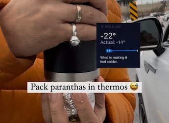 Watch: Desi Mom's Hack To Keep Parathas Warm In Canada's Cold Weather Goes Viral Watch: Desi Mom's Hack To Keep Parathas Warm In Canada's Cold Weather Goes Viral
