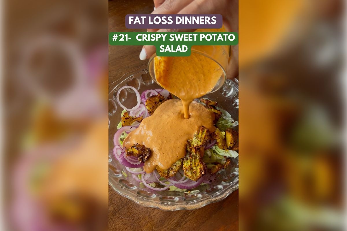 A Fat Loss Dinner by Chitwan Garg: Crispy Sweet Potato Salad with Protein Dressing