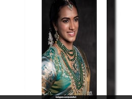 PV Sindhu Pairs Her Green Wedding <i>Saree</i> With Emerald And Diamond Jewellery PV Sindhu Pairs Her Green Wedding <i>Saree</i> With Emerald And Diamond Jewellery