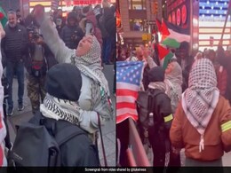 Anti-Israel Protesters Call For "Intifada Revolution" at New York's Times Square Anti-Israel Protesters Call For "Intifada Revolution" at New York's Times Square