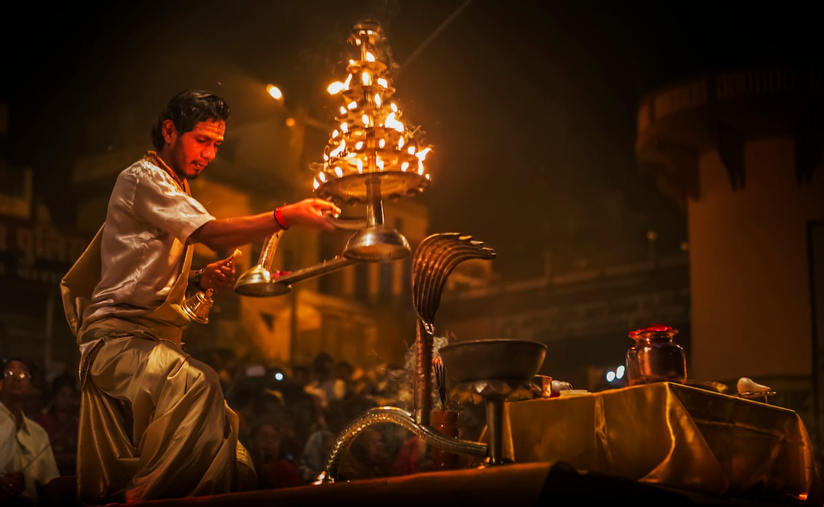 Ganga Aarti in Varanasi. Photo: iStock Ganga Aarti in Varanasi. Photo: iStock