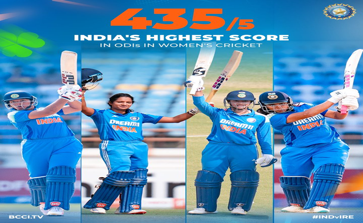 IND-W vs IRE-W 3rd ODI: 435/5 टीम इंडिया ने रच दिया इतिहास, मंधाना ने ठोका सबसे तेज शतक