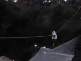 Man Slides Across Himachal Valley On Rope As Ritual Returns After 40 Years Man Slides Across Himachal Valley On Rope As Ritual Returns After 40 Years
