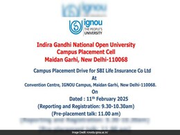 IGNOU-SBI Campus Placement Drive Announced, Check Details IGNOU-SBI Campus Placement Drive Announced, Check Details